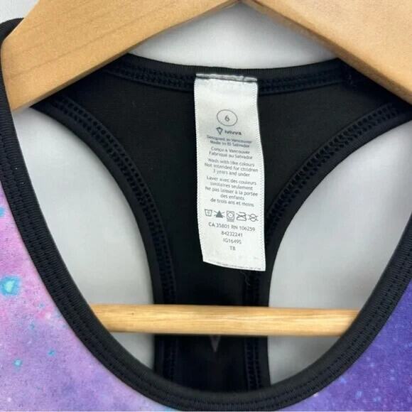 Ivivva by Lululemon Girls Galaxy Print Racerback Tank Top Purple Blue Size 6 - Picture 3 of 6